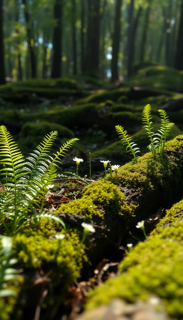 HD iPhone AI Spring Forest Floor Elegant Wallpaper
